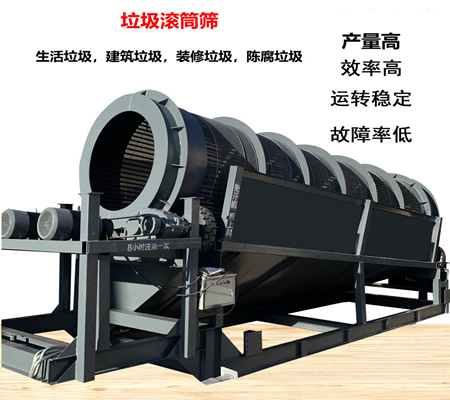 建筑垃圾滾筒篩、生活垃圾滾筒篩、垃圾處理滾筒篩、生活垃圾滾筒篩分機(jī)-中森智能篩分機(jī)廠